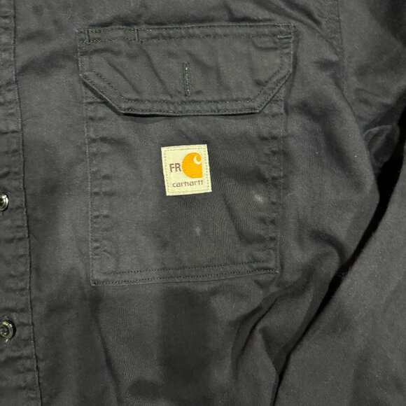Carhartt FR Navy button up shirt size XL - Picture 2 of 4